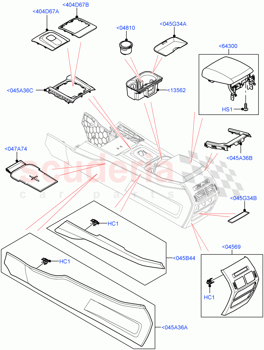 Console - Floor(External Components)(Changsu (China))((V)FROMKG446857) of Land Rover Land Rover Discovery Sport (2015+) [1.5 I3 Turbo Petrol AJ20P3]