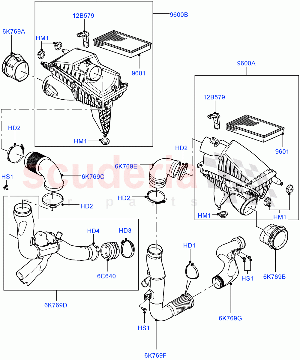 Air Cleaner (4.4L DOHC DITC V8 Diesel) ((V) FROMBA000001) of Land Rover Land Rover Range Rover (2010-2012) [4.4 DOHC Diesel V8 DITC]