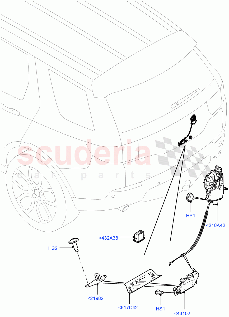 Luggage Compt/Tailgte Lock Controls(Halewood (UK)) of Land Rover Land Rover Discovery Sport (2015+) [2.0 Turbo Diesel AJ21D4]