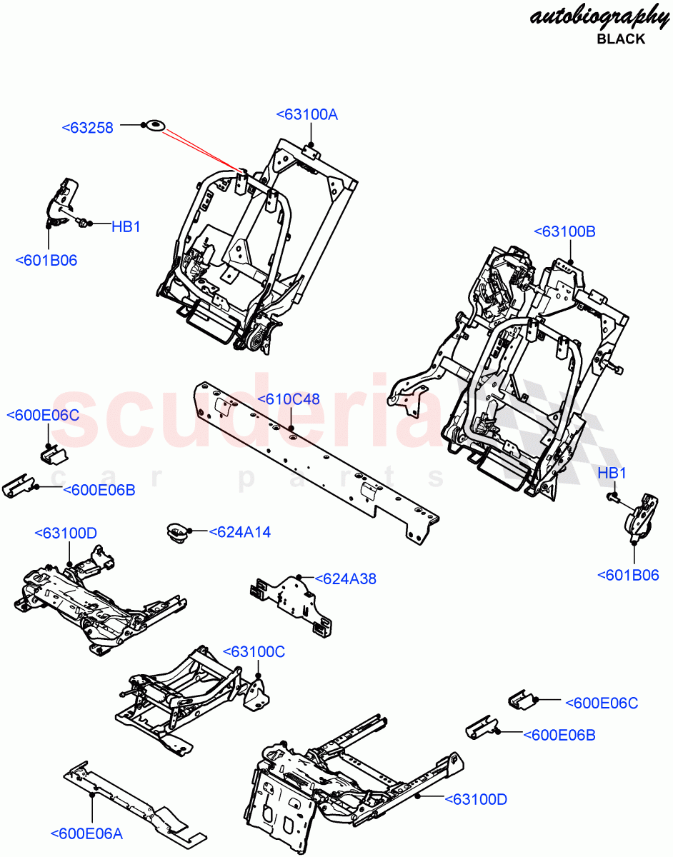 Rear Seat Base(2S AL Leather Diamond,40/20/40 Super Slouch Rear Seat)((V)FROMJA000001) of Land Rover Land Rover Range Rover (2012-2021) [3.0 I6 Turbo Diesel AJ20D6]