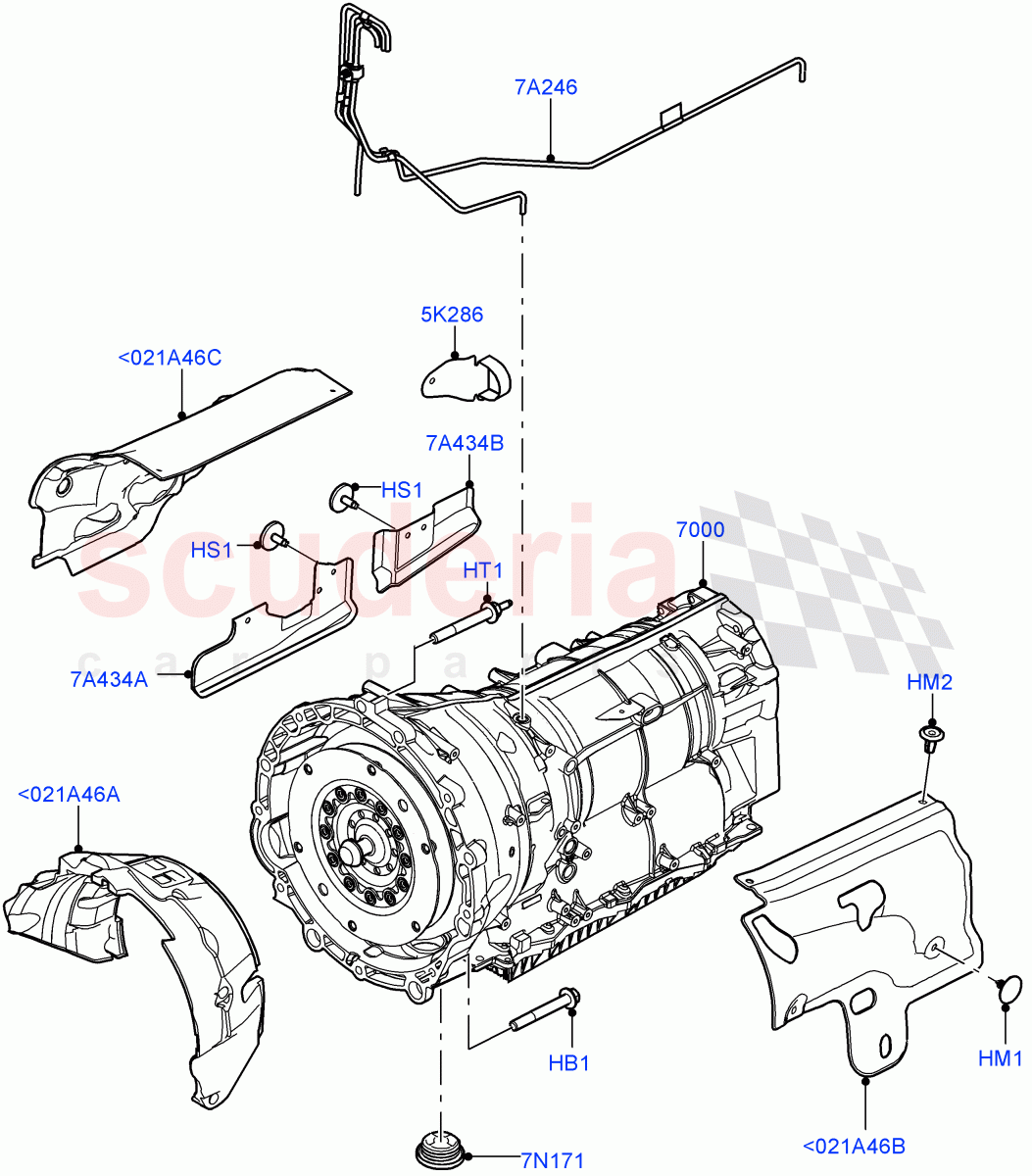 Auto Trans Assy & Speedometer Drive (3.0L AJ20P6 Petrol High, 8 Speed Auto Trans ZF 8HP76) ((V) FROMKA000001) of Land Rover Land Rover Range Rover Sport (2014+) [3.0 Diesel 24V DOHC TC]