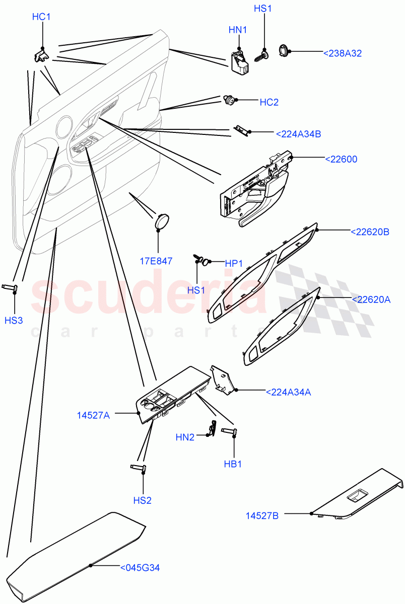 Front Door Trim Installation(3 Door,Halewood (UK)) of Land Rover Land Rover Range Rover Evoque (2012-2018) [2.0 Turbo Diesel]