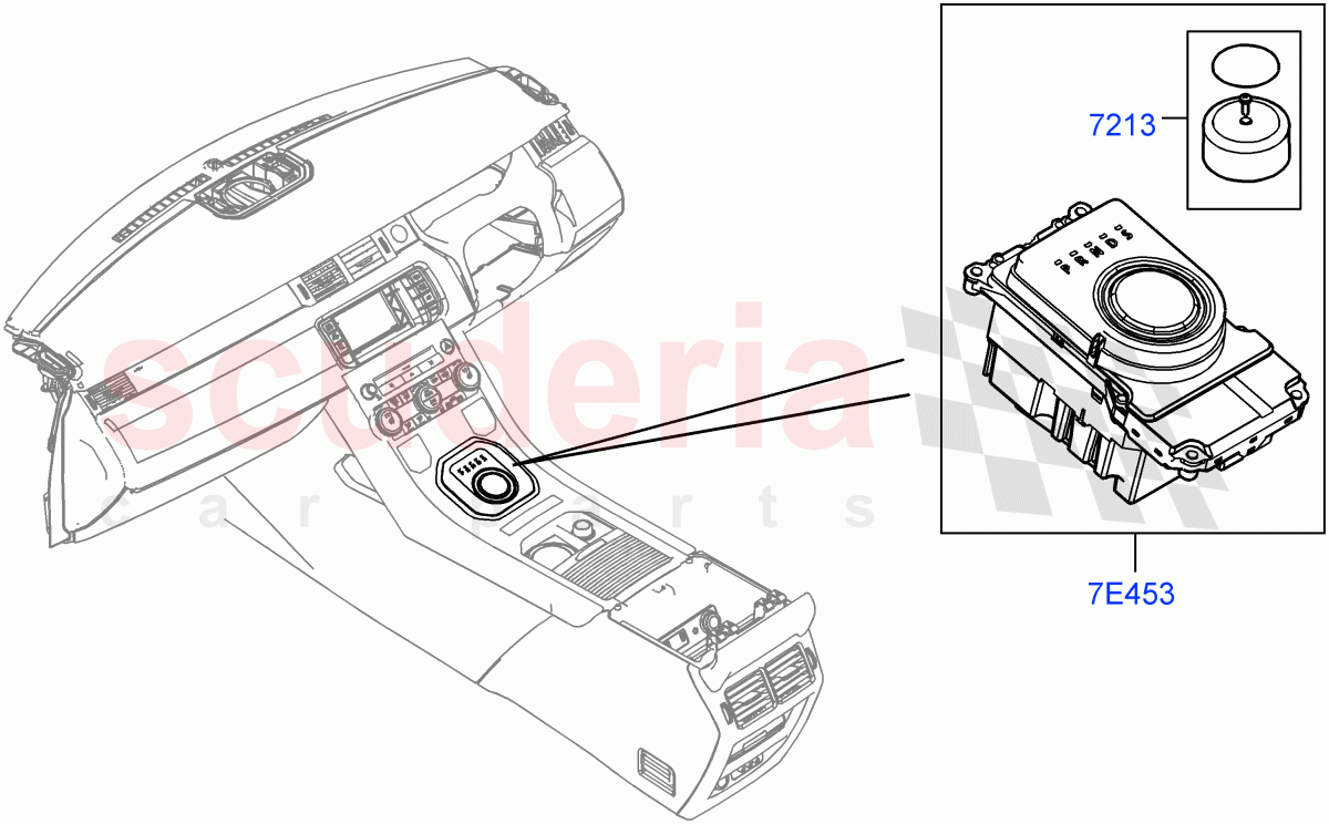 Gear Change-Automatic Transmission (Floor Console) (9 Speed Auto AWD, Halewood (UK)) ((V) FROMEH000001) of Land Rover Land Rover Discovery Sport (2015+) [2.0 Turbo Petrol GTDI]