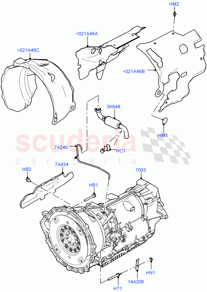 Auto Trans Assy & Speedometer Drive(Solihull Plant Build)(2.0L I4 DSL HIGH DOHC AJ200,8 Speed Auto Trans ZF 8HP45,2.0L I4 High DOHC AJ200 Petrol,2.0L I4 DSL MID DOHC AJ200,2.0L I4 Mid DOHC AJ200 Petrol) of Land Rover Land Rover Range Rover Velar (2017+) [2.0 Turbo Diesel AJ21D4]