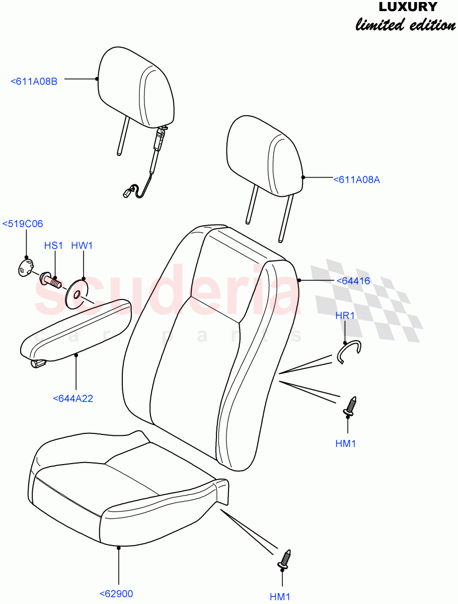 Front Seat Covers((V)FROMCA000001) of Land Rover Land Rover Discovery 4 (2010-2016) [3.0 DOHC GDI SC V6 Petrol]