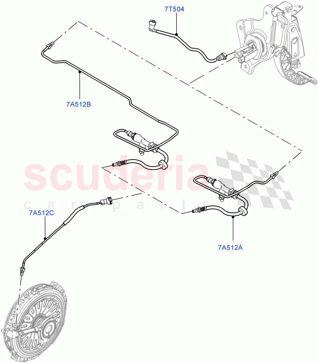 Clutch Master Cylinder (2.0L AJ20D4 Diesel Mid PTA, 6 Speed Manual Trans BG6, Halewood (UK), 2.0L AJ20D4 Diesel LF PTA) of Land Rover Land Rover Range Rover Evoque (2019+) [2.0 Turbo Diesel]