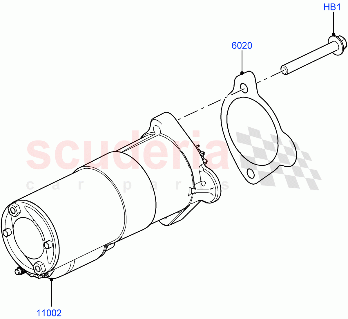 Starter Motor (Solihull Plant Build) (2.0L AJ200P Hi PHEV) ((V) FROMLA000001) of Land Rover Land Rover Range Rover (2012-2021) [2.0 Turbo Petrol AJ200P]