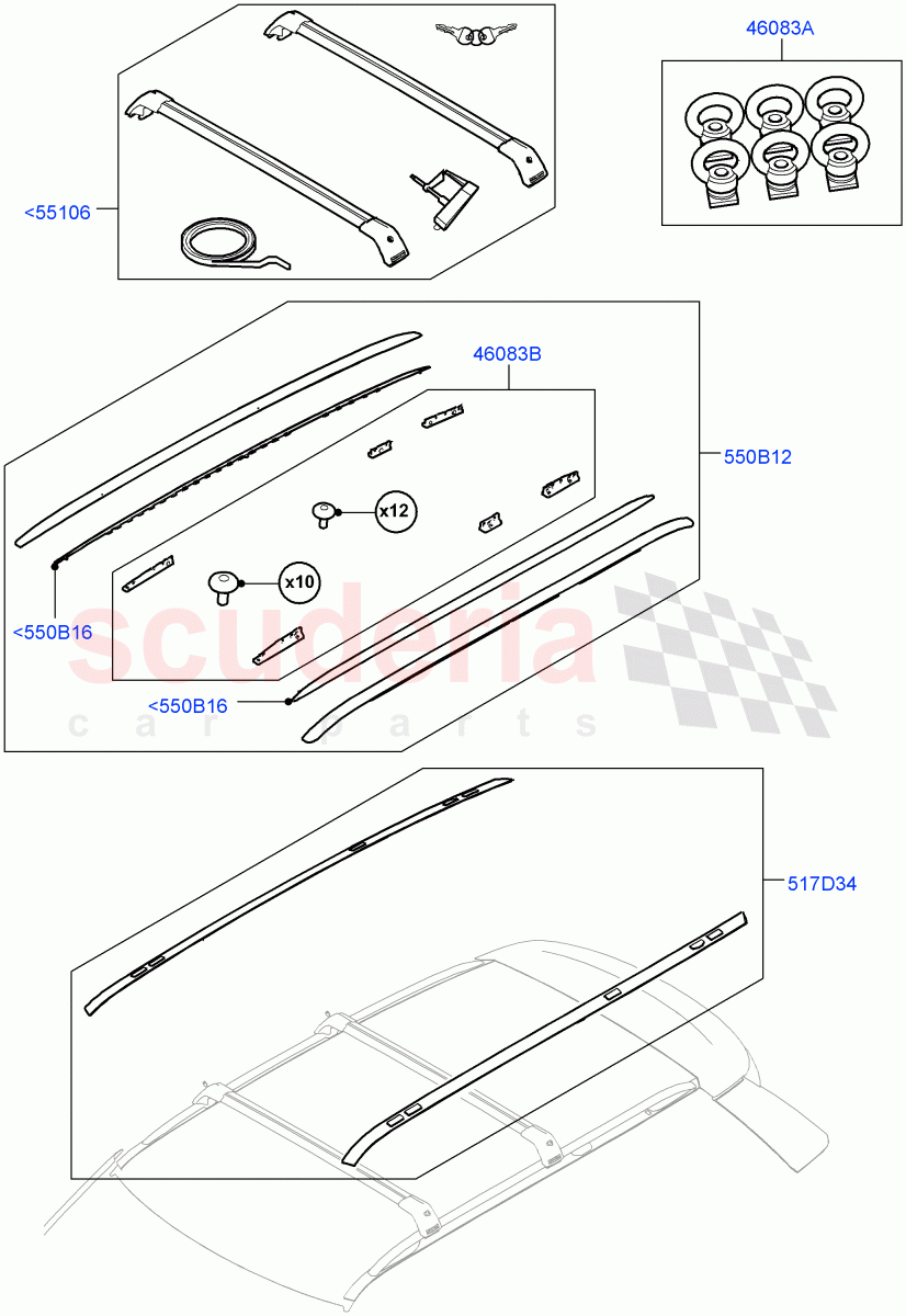 Roof Rails & Crossbars(Accessory) of Land Rover Land Rover Range Rover Sport (2014+) [3.0 I6 Turbo Petrol AJ20P6]