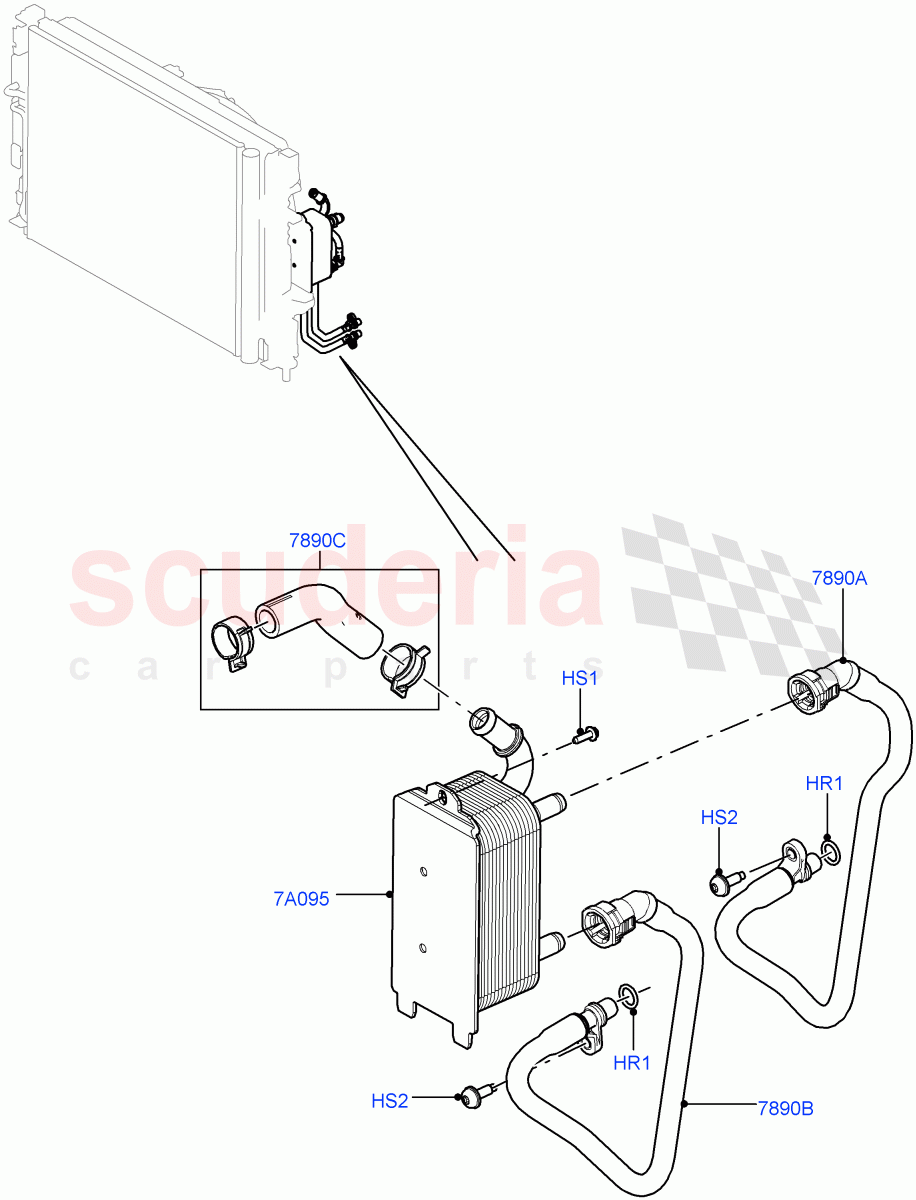 Transmission Cooling Systems (2.2L CR DI 16V Diesel, 6 Speed Auto AWF21 AWD) of Land Rover Land Rover Range Rover Evoque (2012-2018) [2.0 Turbo Petrol AJ200P]