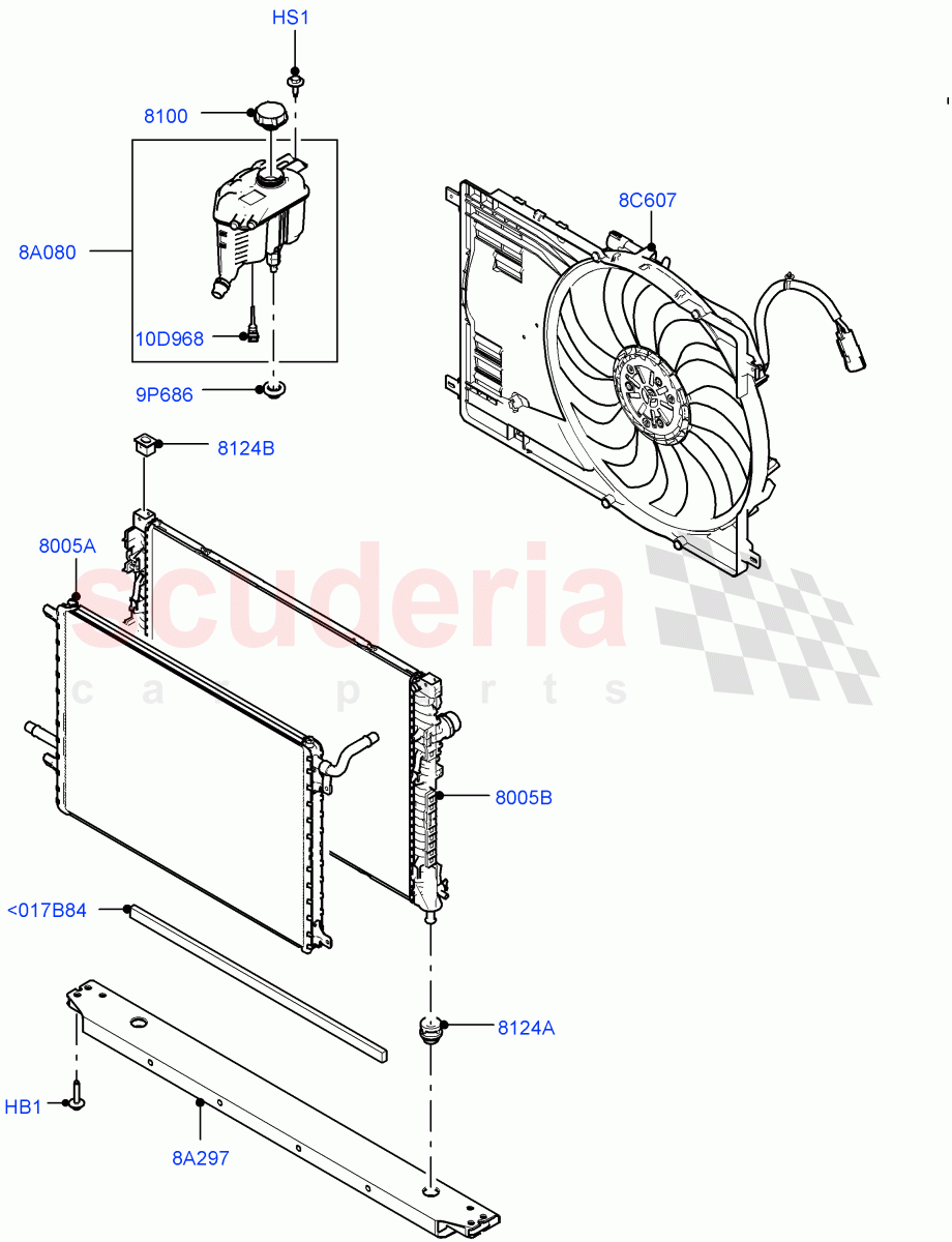 Radiator/Coolant Overflow Container(2.0L AJ21D4 Diesel Mid,Halewood (UK))((V)FROMMH000001) of Land Rover Land Rover Discovery Sport (2015+) [2.0 Turbo Diesel AJ21D4]