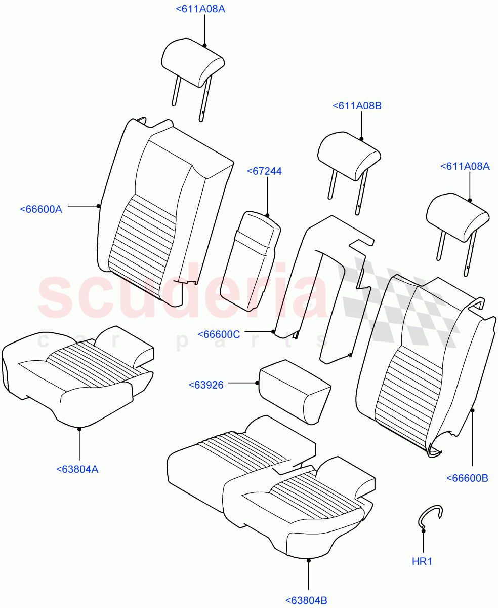 Rear Seat Covers(Grained Cloth,Halewood (UK),60/40 Load Through With Slide)((V)TOKH999999) of Land Rover Land Rover Discovery Sport (2015+) [2.0 Turbo Petrol GTDI]