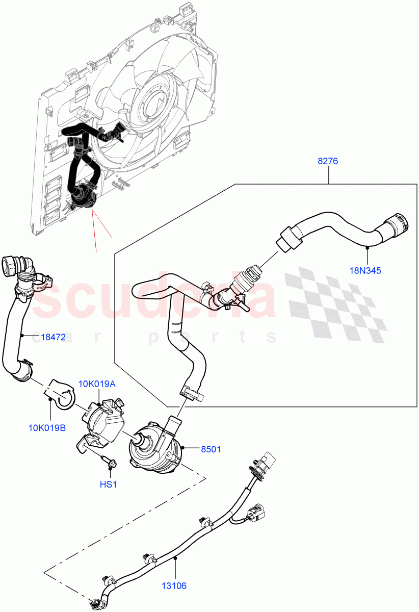 Water Pump(Auxiliary Unit, Nitra Plant Build)(3.0L AJ20P6 Petrol High)((V)FROMM2000001) of Land Rover Land Rover Discovery 5 (2017+) [3.0 I6 Turbo Petrol AJ20P6]