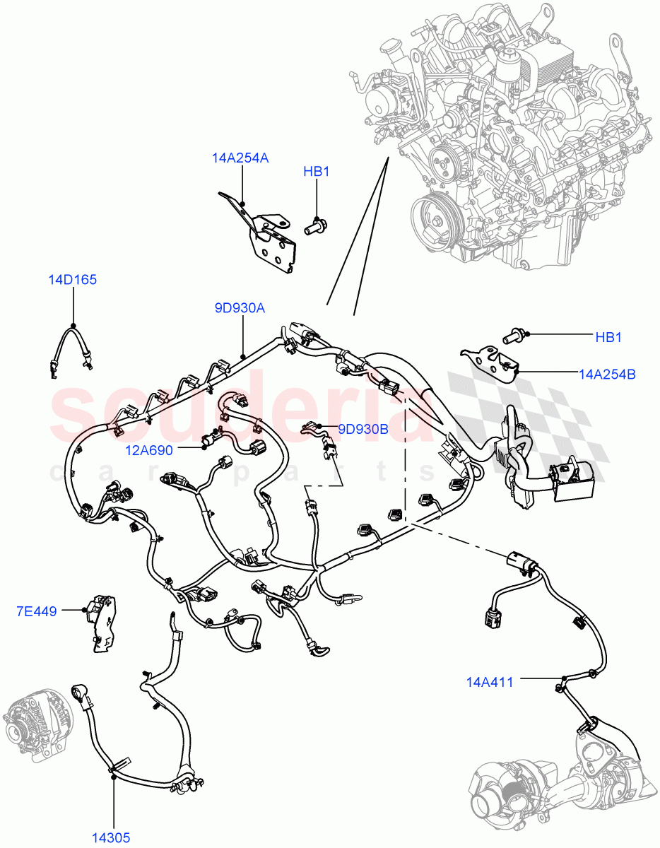 Electrical Wiring - Engine And Dash(4.4L DOHC DITC V8 Diesel) of Land Rover Land Rover Range Rover (2012-2021) [3.0 Diesel 24V DOHC TC]