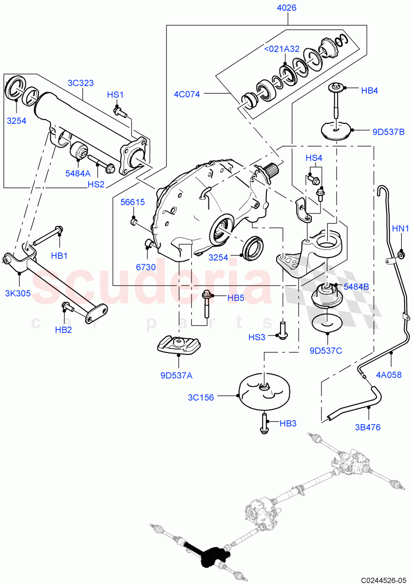 Front Axle Case(With Petrol Engines) of Land Rover Land Rover Range Rover Sport (2014+) [3.0 I6 Turbo Petrol AJ20P6]