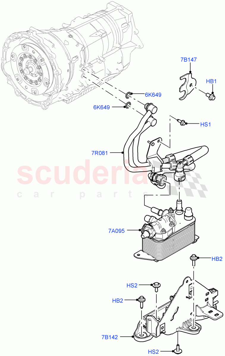 Transmission Cooling Systems(3.0L AJ20P6 Petrol High,8 Speed Auto Trans ZF 8HP76,3.0L AJ20D6 Diesel High)((V)FROMMA000001) of Land Rover Land Rover Range Rover Velar (2017+) [2.0 Turbo Diesel AJ21D4]