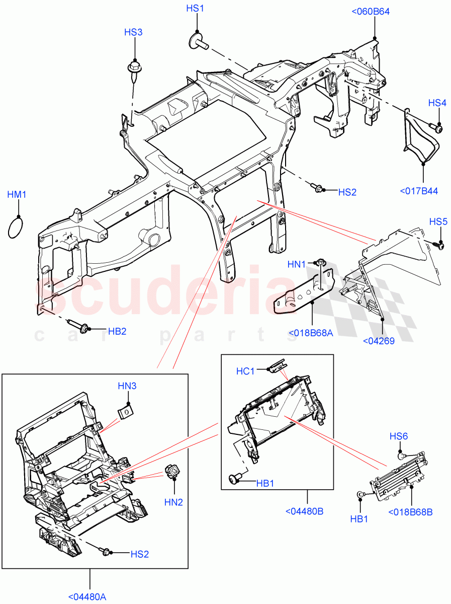 Instrument Panel(Internal Components, Nitra Plant Build)((V)FROMK2000001) of Land Rover Land Rover Discovery 5 (2017+) [2.0 Turbo Diesel]