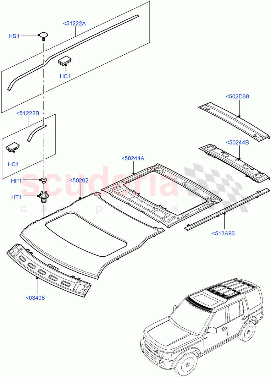 Roof - Sheet Metal(Power Tilt/Slide Sun Roof)((V)FROMAA000001) of Land Rover Land Rover Discovery 4 (2010-2016) [2.7 Diesel V6]