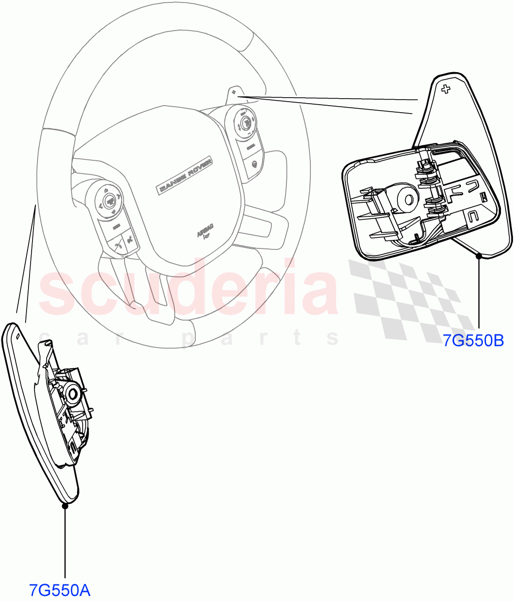 Gear Change-Automatic Transmission(Nitra Plant Build)(8 Speed Auto Trans ZF 8HP45,Paddle Shift,Paddle Shift - Noble)((V)FROMK2000001) of Land Rover Land Rover Discovery 5 (2017+) [3.0 I6 Turbo Diesel AJ20D6]