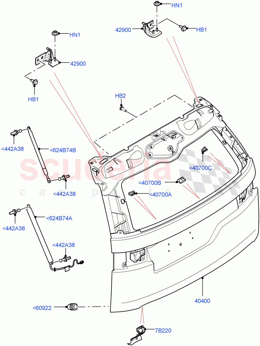 Luggage Compartment Door(Nitra Plant Build)((V)FROMK2000001) of Land Rover Land Rover Discovery 5 (2017+) [3.0 I6 Turbo Diesel AJ20D6]