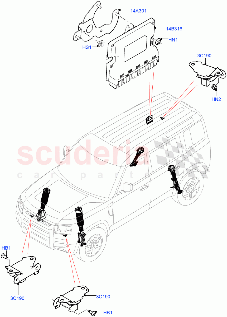 Electronic Damper Control(With Continuous Variable Damping) of Land Rover Land Rover Defender (2020+) [3.0 I6 Turbo Diesel AJ20D6]