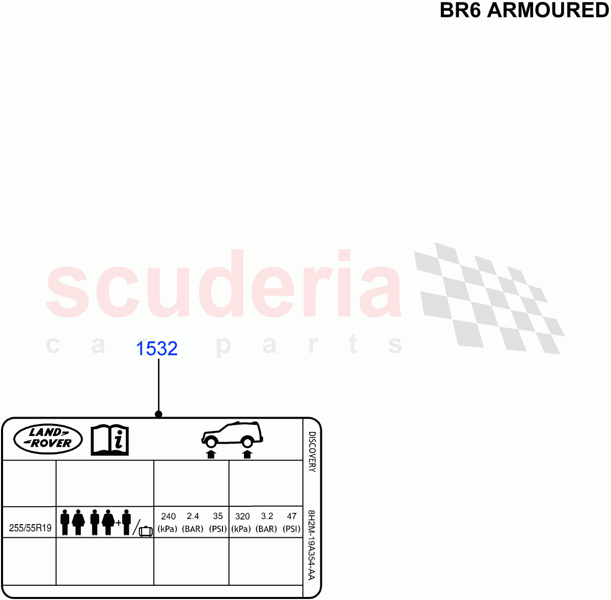 Labels(With B6 Level Armouring)((V)FROMAA000001) of Land Rover Land Rover Discovery 4 (2010-2016) [2.7 Diesel V6]