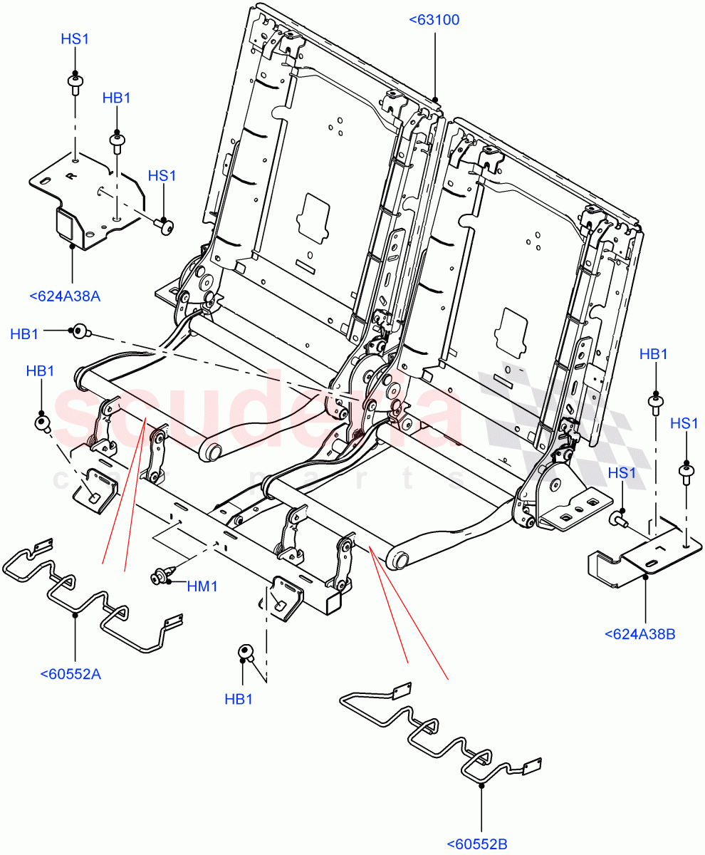 Rear Seat Base(Halewood (UK),Third Row Dual Individual Seat,With 3rd Row Double Seat) of Land Rover Land Rover Discovery Sport (2015+) [1.5 I3 Turbo Petrol AJ20P3]