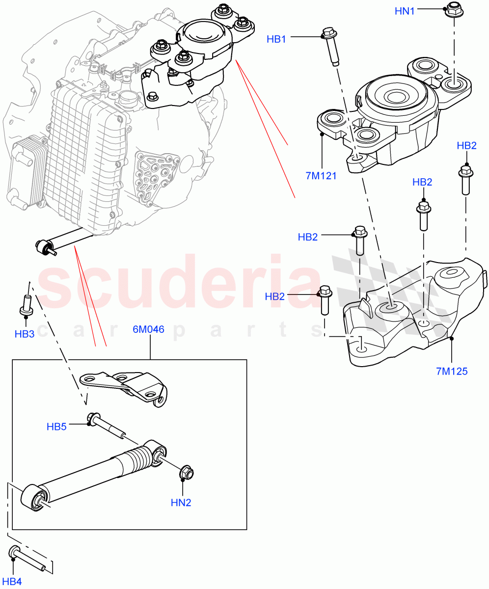 Transmission Mounting(2.0L I4 High DOHC AJ200 Petrol,Changsu (China),2.0L I4 Mid DOHC AJ200 Petrol)((V)FROMHG161788) of Land Rover Land Rover Range Rover Evoque (2012-2018) [2.0 Turbo Petrol AJ200P]