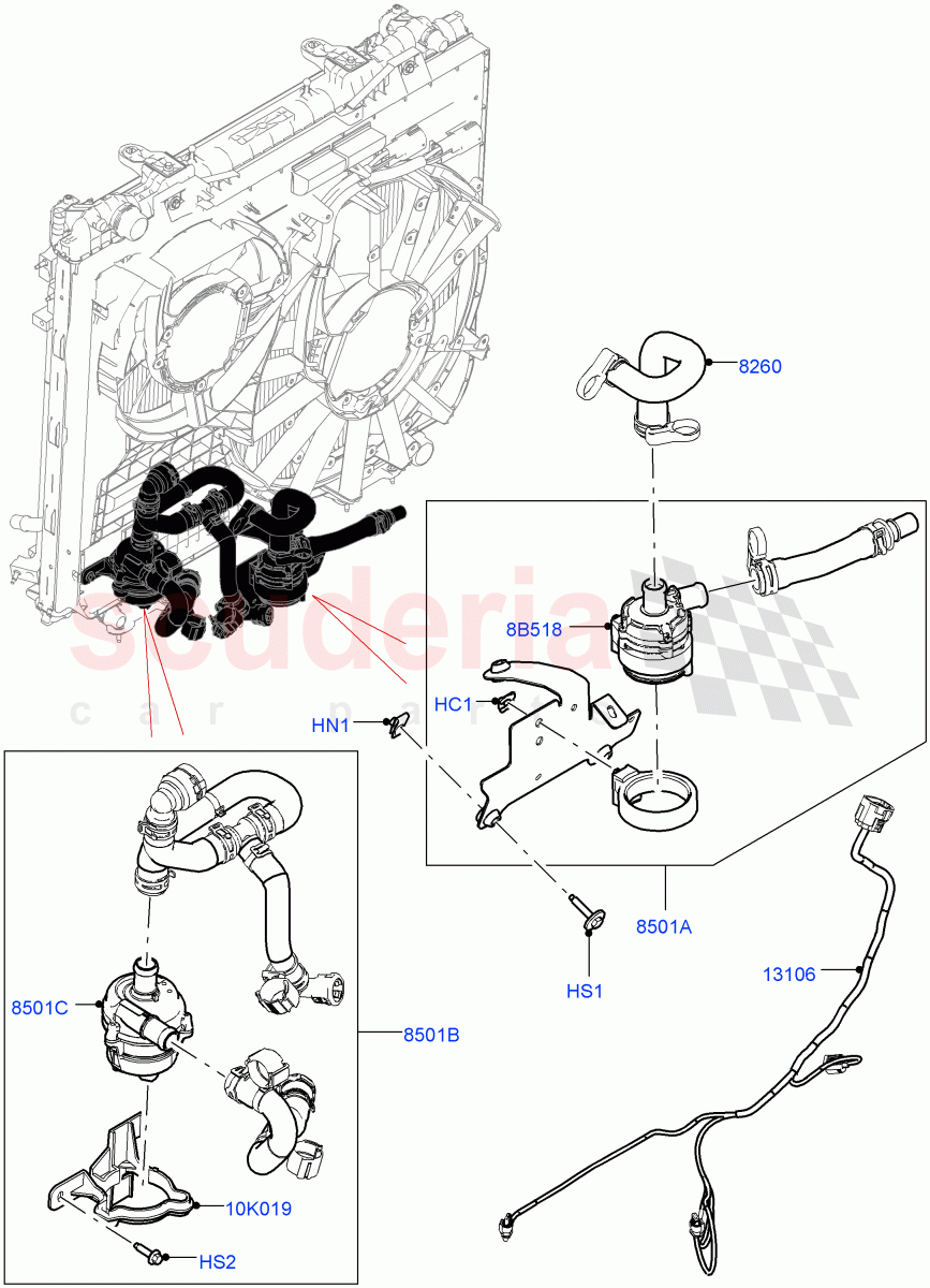 Water Pump(Auxiliary Unit)(2.0L AJ200P Hi PHEV)((V)FROMJA000001) of Land Rover Land Rover Range Rover (2012-2021) [2.0 Turbo Petrol AJ200P]