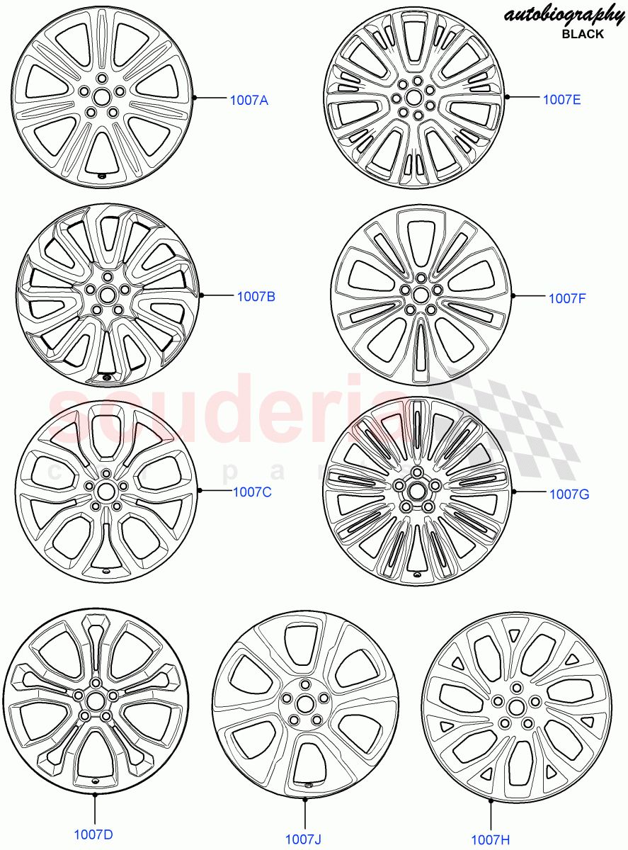 Wheels(Autobiography Black / SV Autobiography)(Limited Package,Less Version Package)((V)FROMEA000001) of Land Rover Land Rover Range Rover (2012-2021) [5.0 OHC SGDI SC V8 Petrol]