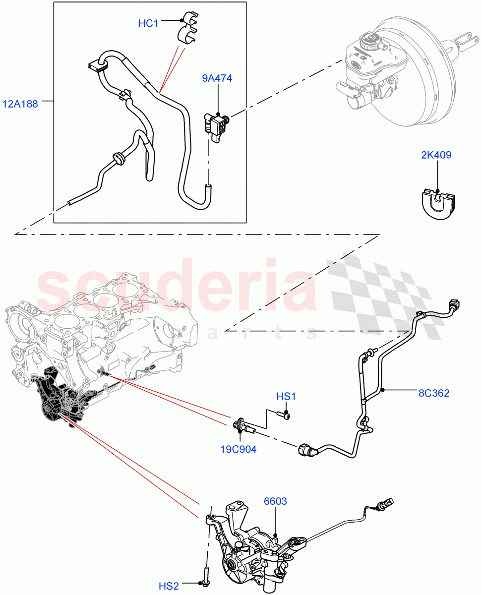 Vacuum Control And Air Injection(Solihull Plant Build)(2.0L I4 DSL MID DOHC AJ200,LHD)((V)FROMHA000001) of Land Rover Land Rover Discovery 5 (2017+) [2.0 Turbo Diesel]