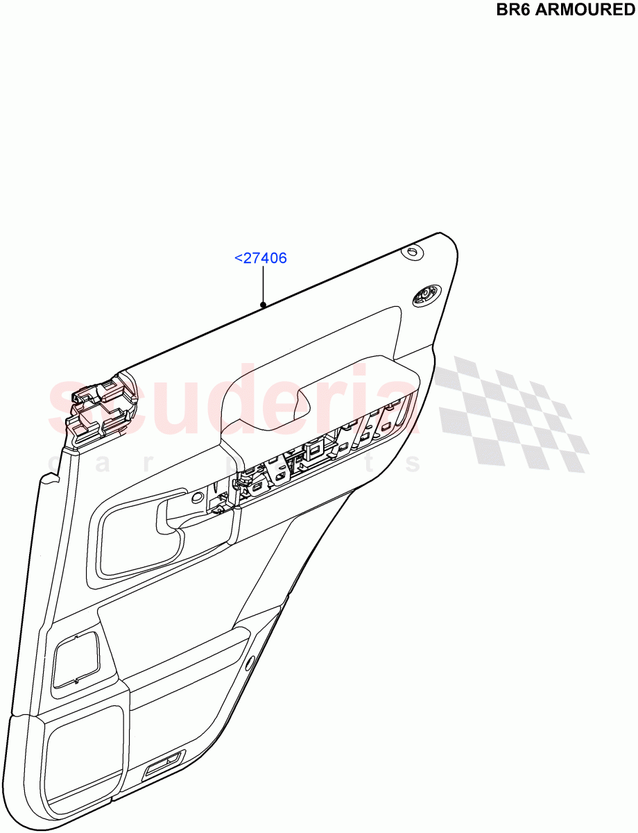 Rear Door Trim Panels(With B6 Level Armouring)((V)FROMAA000001) of Land Rover Land Rover Range Rover (2010-2012) [5.0 OHC SGDI NA V8 Petrol]