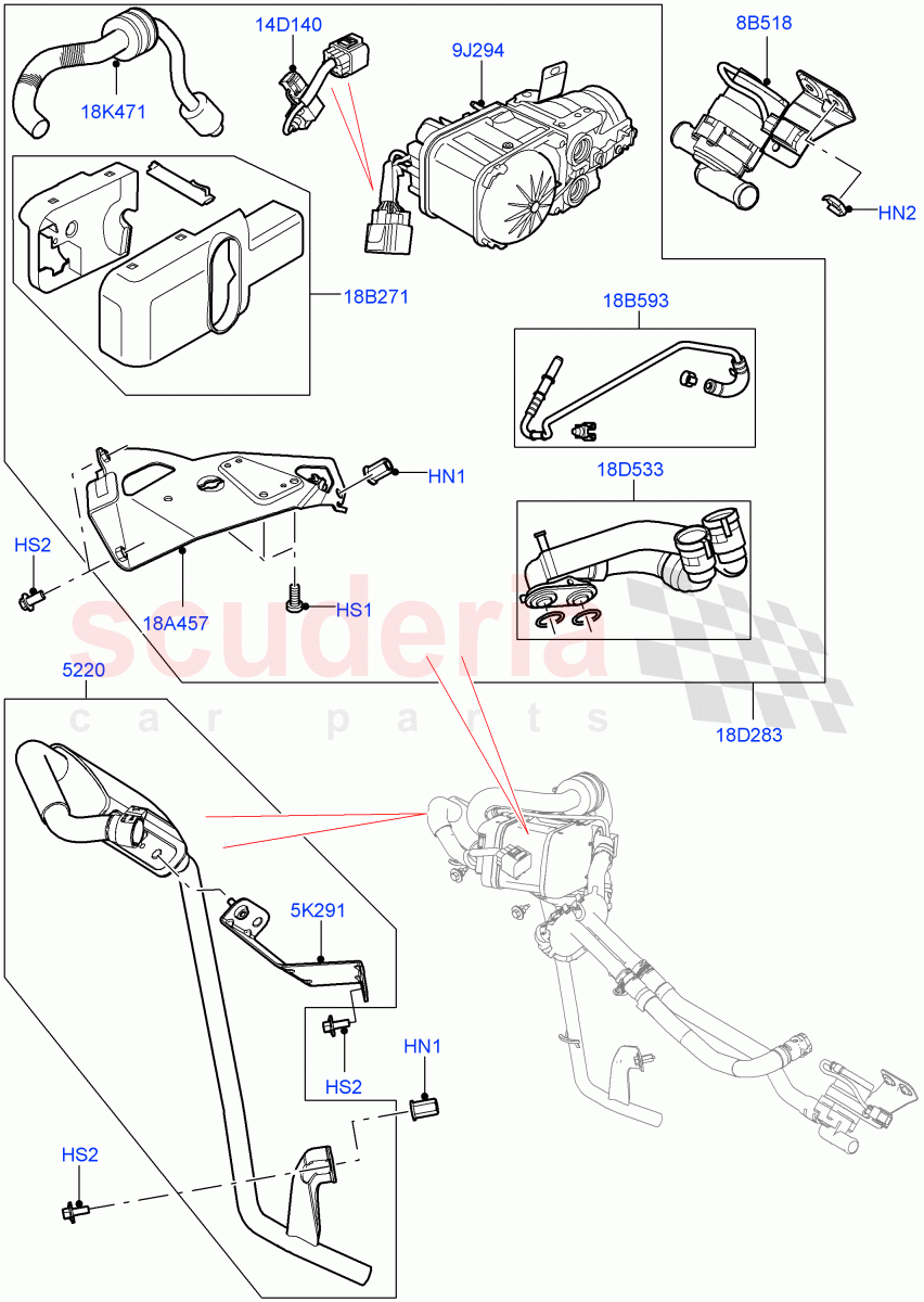 Auxiliary Fuel Fired Pre-Heater(Heater Components, External Components)(Halewood (UK),Fuel Heater W/Pk Heat With Remote,Fuel Heater W/Pk Heat Less Remote,With Fuel Fired Heater,Fuel Fired Heater With Park Heat)((V)TOKH999999) of Land Rover Land Rover Discovery Sport (2015+) [2.0 Turbo Diesel]