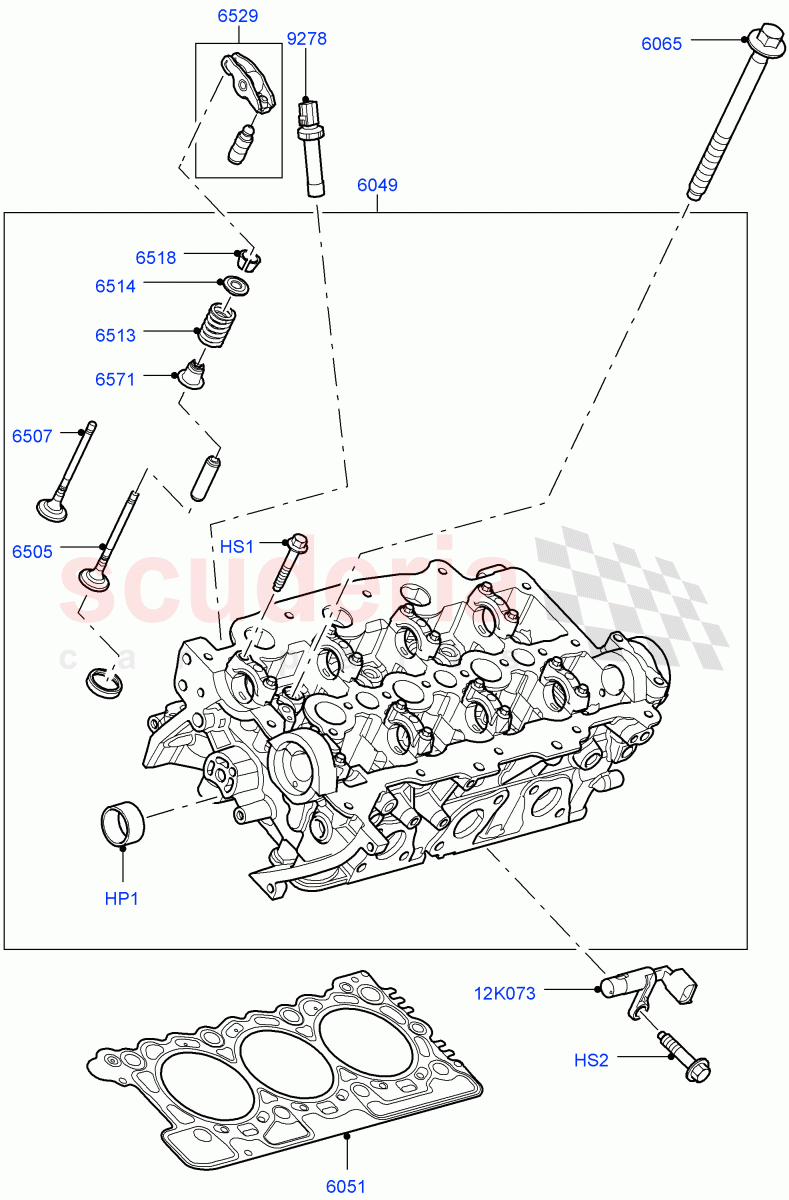 Cylinder Head(3.0 V6 Diesel Electric Hybrid Eng,3.0L 24V V6 Turbo Diesel Std Flow,3.0L 24V DOHC V6 TC Diesel)((V)FROMAA000001) of Land Rover Land Rover Range Rover (2012-2021) [3.0 Diesel 24V DOHC TC]