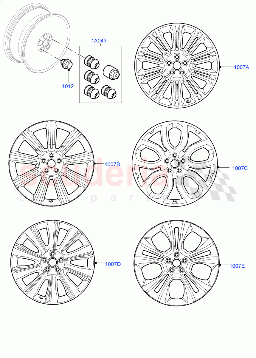 Accessory Wheels(Accessory)(Halewood (UK),Itatiaia (Brazil)) of Land Rover Land Rover Range Rover Evoque (2012-2018) [2.0 Turbo Diesel]