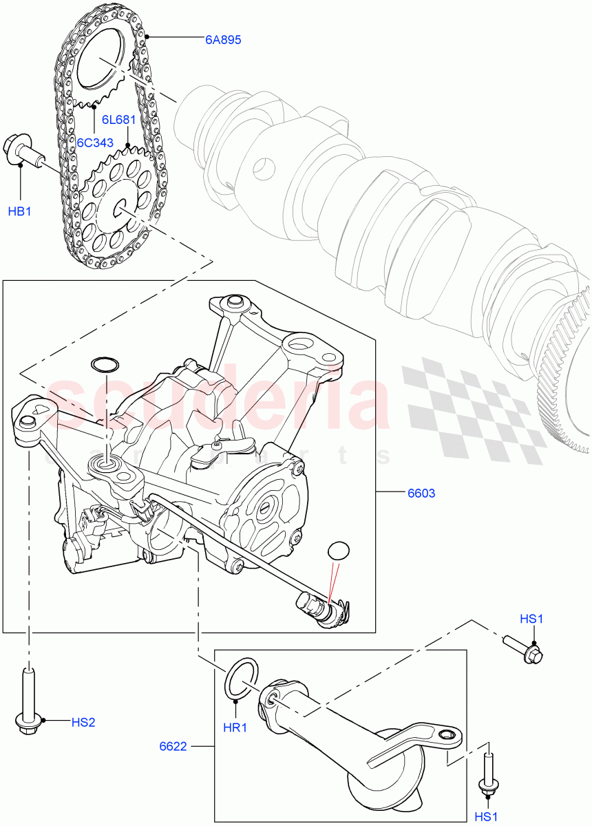 Oil Pump(2.0L AJ21D4 Diesel Mid,Halewood (UK))((V)FROMMH000001) of Land Rover Land Rover Discovery Sport (2015+) [2.0 Turbo Diesel AJ21D4]