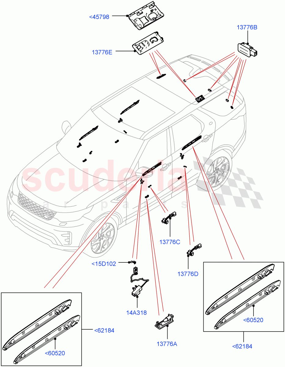 Interior Lamps(Door - Front/Rear, Nitra Plant Build)((V)FROMK2000001) of Land Rover Land Rover Discovery 5 (2017+) [3.0 I6 Turbo Diesel AJ20D6]