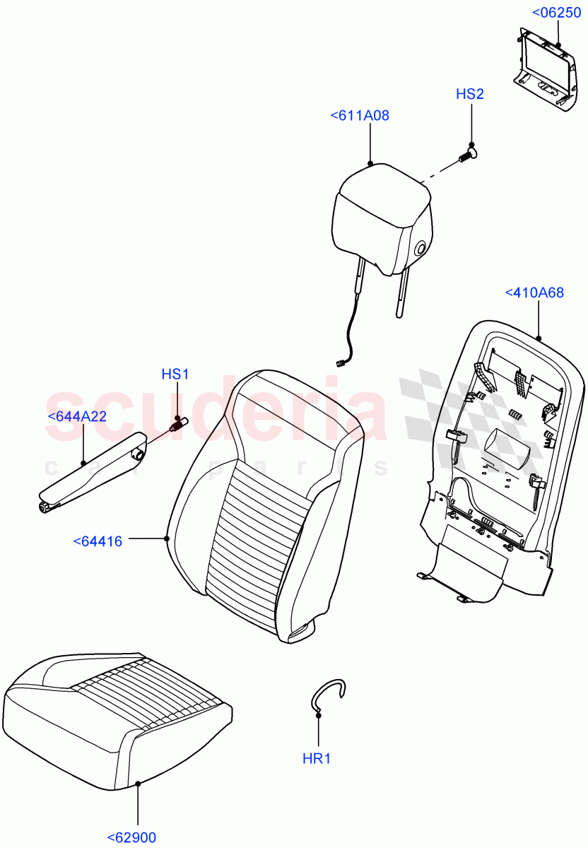 Front Seat Covers(Nitra Plant Build)(Windsor Leather Perforated,With 5 Seat Configuration,With 7 Seat Configuration)((V)FROMM2000001) of Land Rover Land Rover Discovery 5 (2017+) [3.0 DOHC GDI SC V6 Petrol]