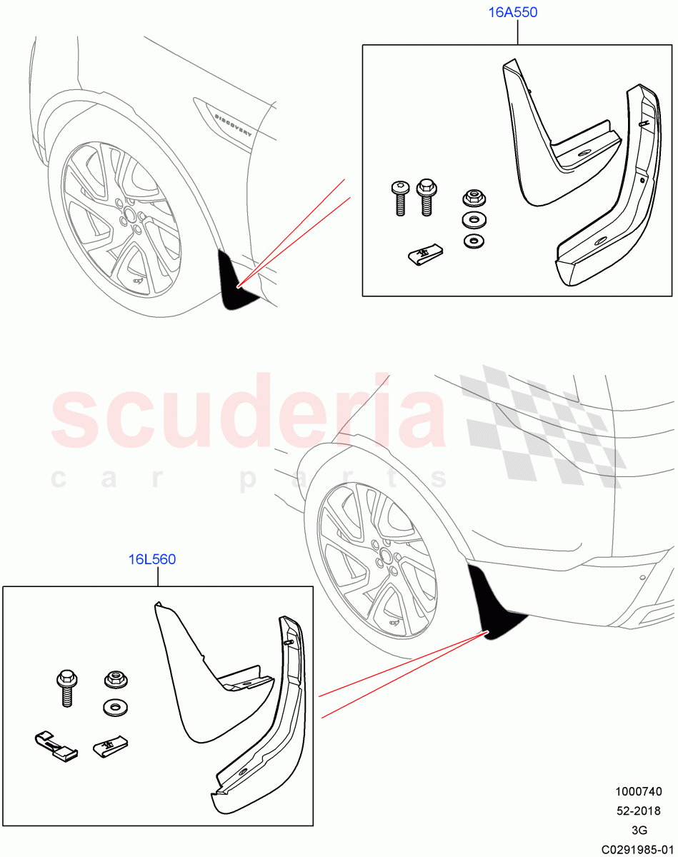 Mudflaps - Front & Rear(Halewood (UK)) of Land Rover Land Rover Range Rover Evoque (2019+) [2.0 Turbo Petrol AJ200P]