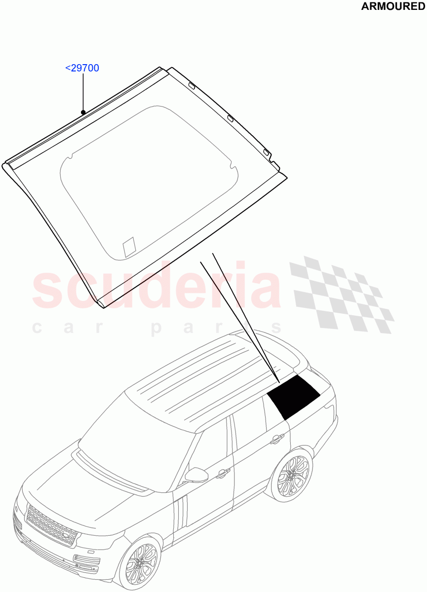 Quarter Windows(Armoured)((V)FROMEA000001) of Land Rover Land Rover Range Rover (2012-2021) [5.0 OHC SGDI SC V8 Petrol]