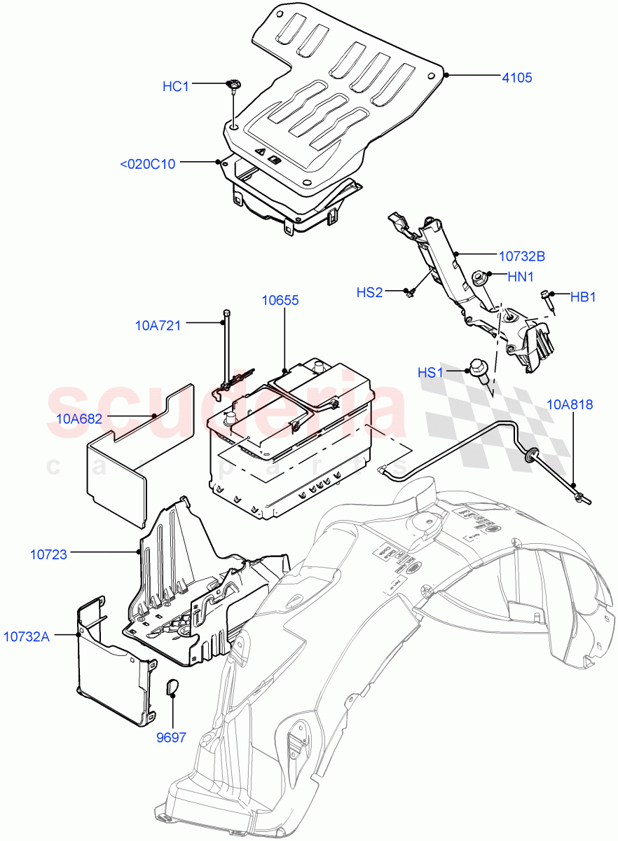 Battery And Mountings(Itatiaia (Brazil))((V)FROMGT000001) of Land Rover Land Rover Range Rover Evoque (2012-2018) [2.0 Turbo Diesel]