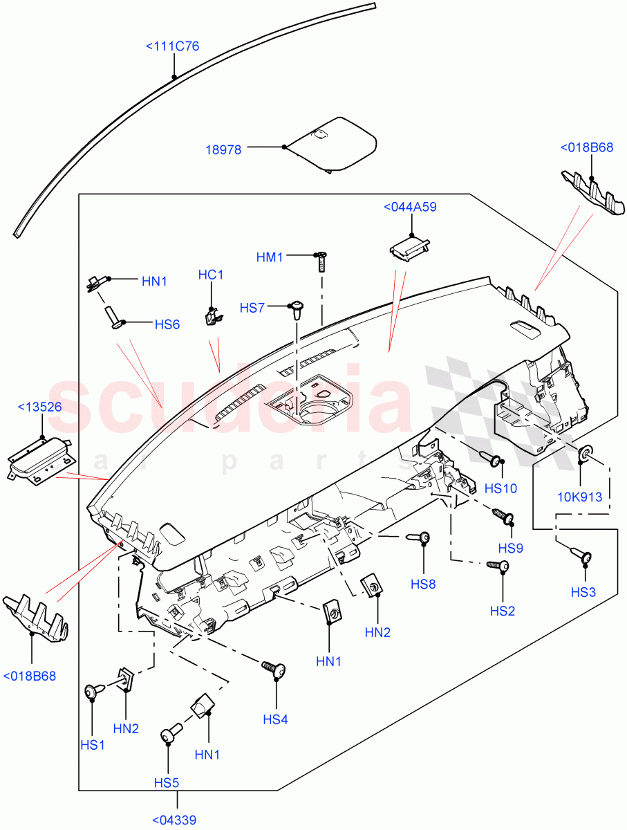 Instrument Panel (Upper, External) (Changsu (China)) ((V) FROMFG000001, (V) TOKG446856) of Land Rover Land Rover Discovery Sport (2015+) [2.2 Single Turbo Diesel]