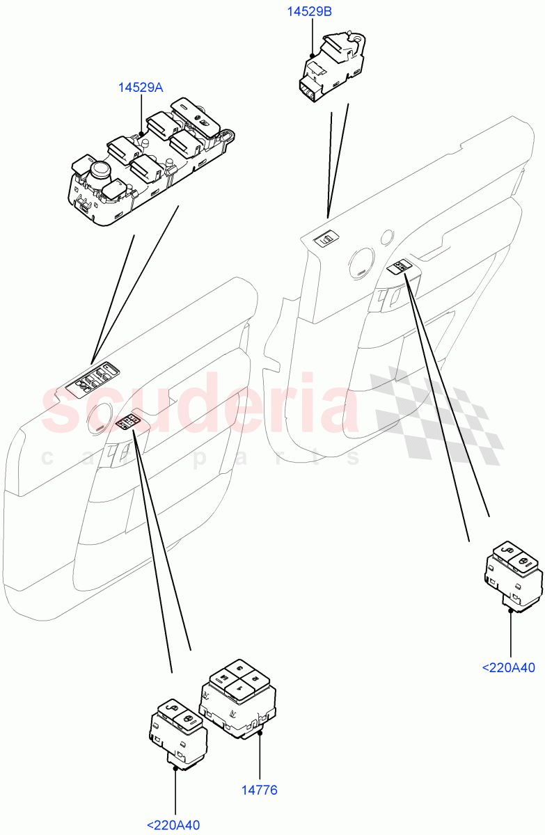 Switches(Front And Rear Doors)((V)TOHA999999) of Land Rover Land Rover Range Rover Sport (2014+) [2.0 Turbo Diesel]