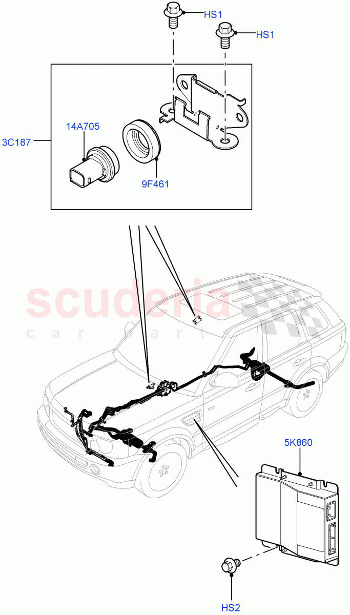 Active Anti-Roll Bar System (Controls/Electrics) (With Roll Stability Control) ((V) TO9A999999) of Land Rover Land Rover Range Rover Sport (2005-2009) [4.2 Petrol V8 Supercharged]