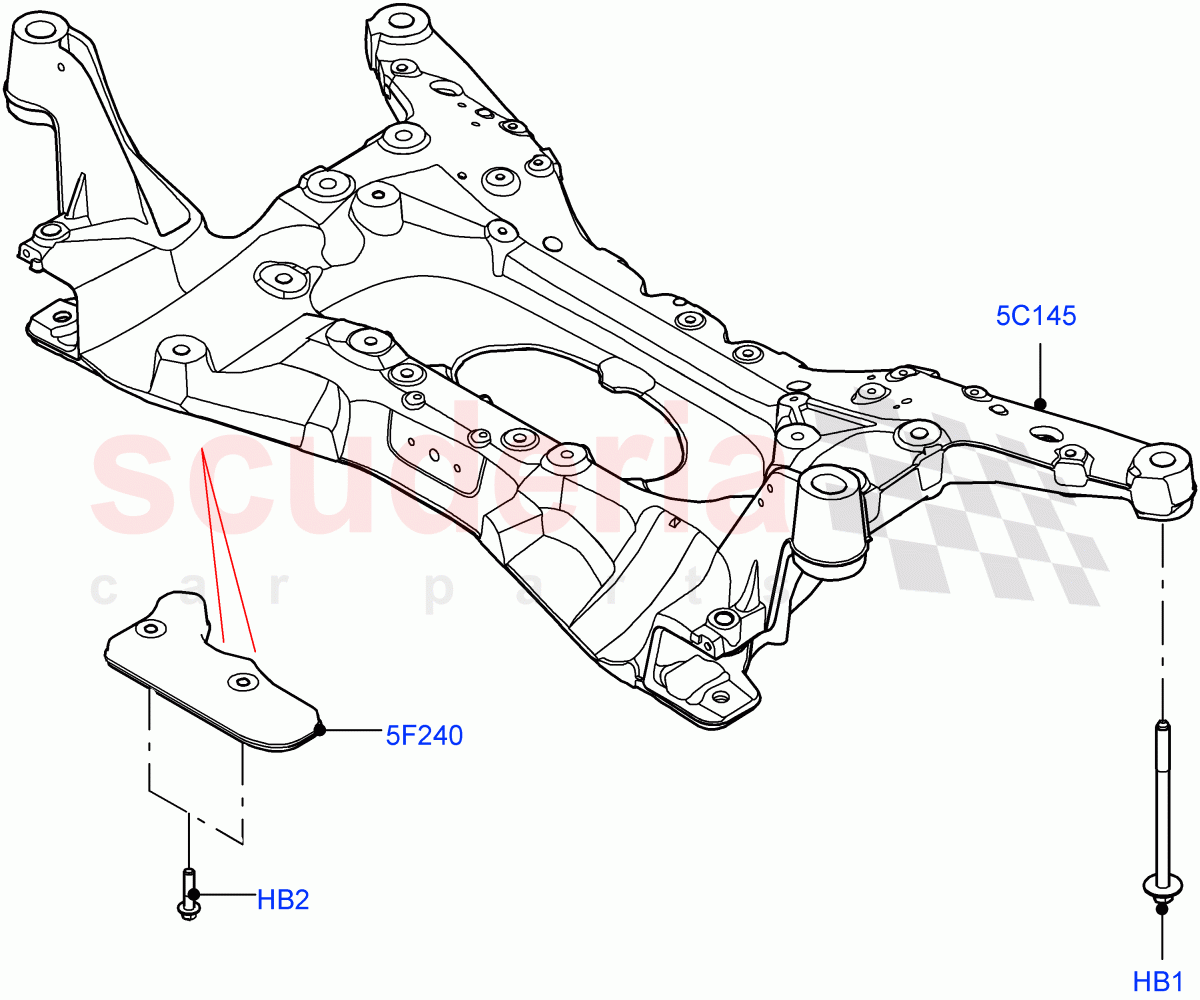 Front Cross Member & Stabilizer Bar(Crossmember)(Halewood (UK))((V)FROMLH000001) of Land Rover Land Rover Discovery Sport (2015+) [1.5 I3 Turbo Petrol AJ20P3]