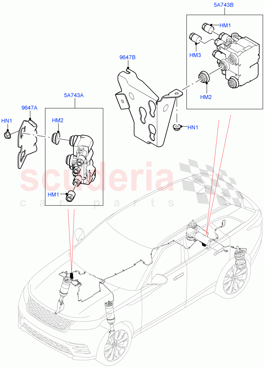 Air Suspension Compressor And Lines(Air Suspension Lines)(With Four Corner Air Suspension)((V)FROMMA000001) of Land Rover Land Rover Range Rover Velar (2017+) [3.0 DOHC GDI SC V6 Petrol]