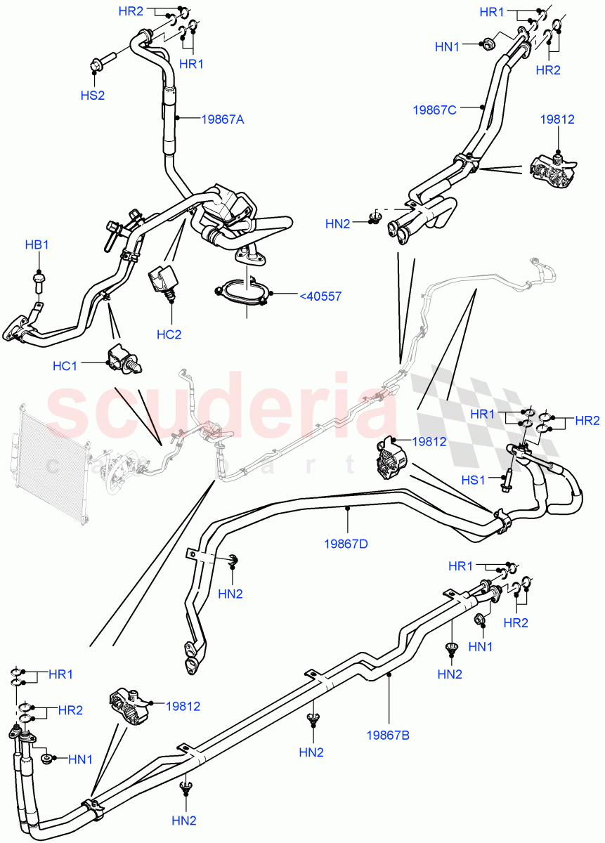 Air Conditioning Condensr/Compressr(Front / Rear)(Premium Air Conditioning-Front/Rear,Less Electric Engine Battery)((V)FROMKA000001) of Land Rover Land Rover Range Rover (2012-2021) [3.0 I6 Turbo Petrol AJ20P6]