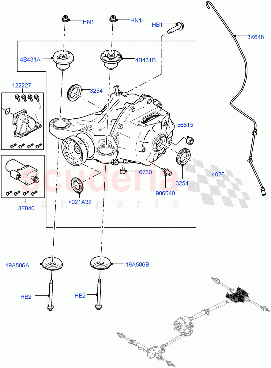 Rear Axle(2.0L I4 DSL HIGH DOHC AJ200,Torque Vectoring By Braking (TVBB))((V)FROMHA000001) of Land Rover Land Rover Range Rover Sport (2014+) [2.0 Turbo Petrol AJ200P]