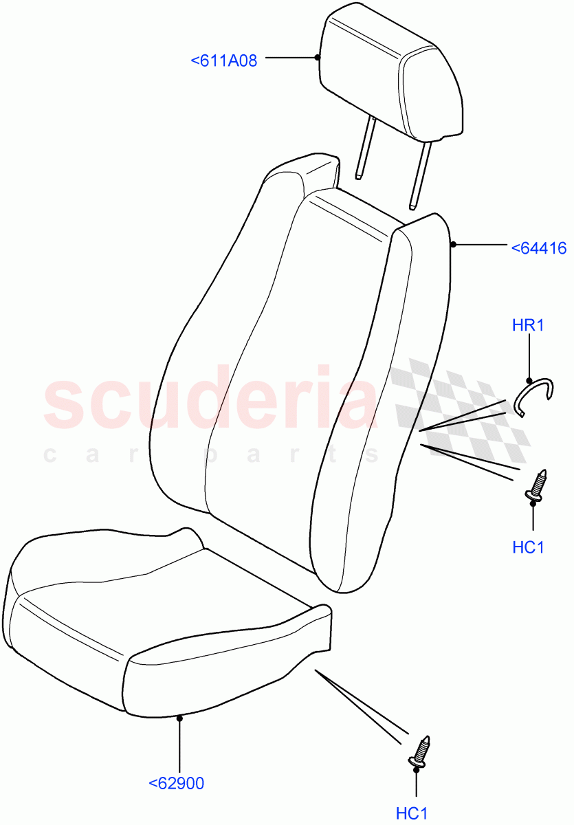 Front Seat Covers(Cloth Seat Fabric)((V)FROMAA000001) of Land Rover Land Rover Range Rover Sport (2010-2013) [5.0 OHC SGDI NA V8 Petrol]