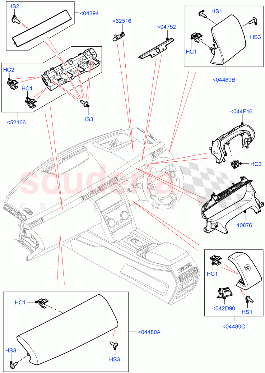 Instrument Panel (External, Centre) (Halewood (UK)) ((V) FROMLH000001) of Land Rover Land Rover Discovery Sport (2015+) [2.2 Single Turbo Diesel]