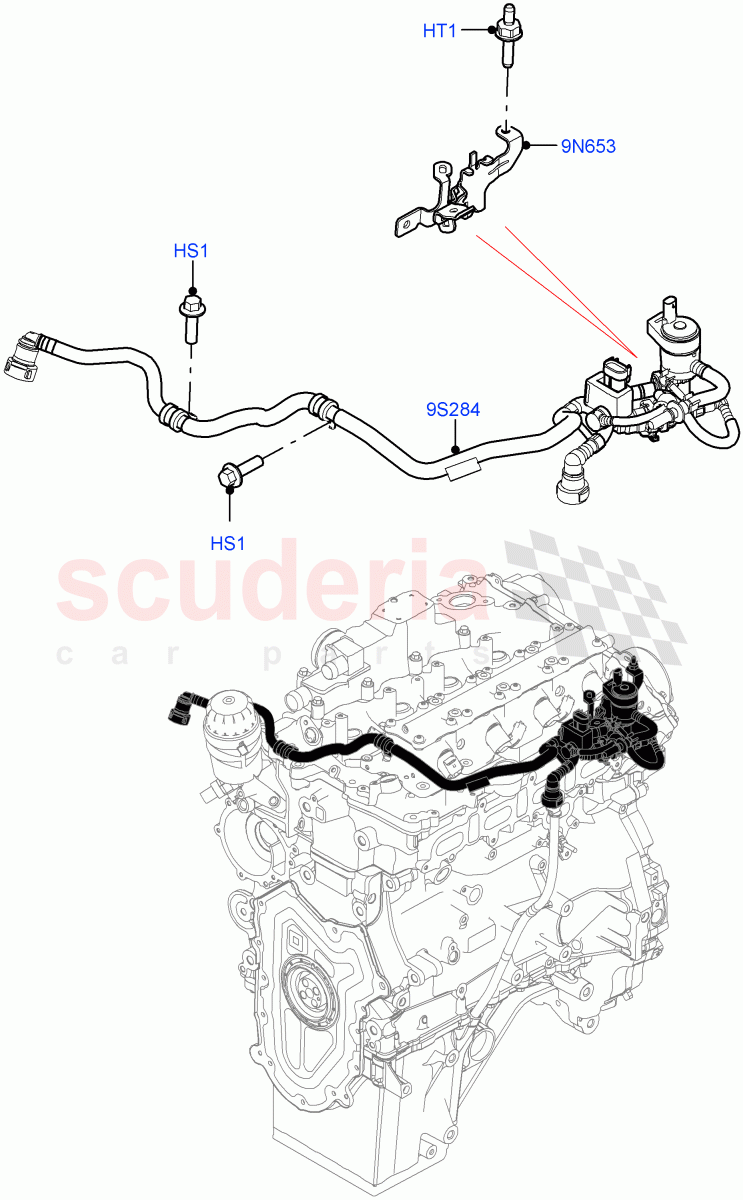 Evaporative Emission (2.0L I4 High DOHC AJ200 Petrol, 2.0L I4 Mid DOHC AJ200 Petrol, 2.0L AJ200P Hi PHEV) ((V) FROMLA000001) of Land Rover Land Rover Range Rover Velar (2017+) [2.0 Turbo Petrol AJ200P]